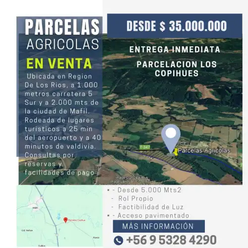 Los Copihues Lots in Máfil, Los Ríos Region